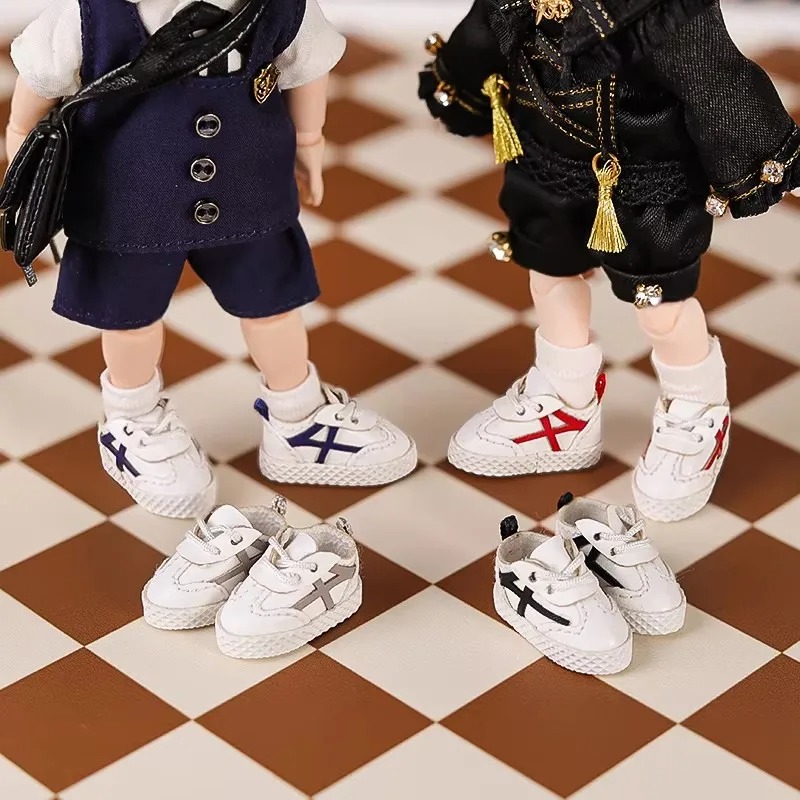 Sneaker Care Accessories - 1 คู่ 1:12 รองเท้าผ้าใบวอลเลย์บอลรองเท้าวิ่งรองเท้าลายเหมาะสำหรับ Ob11 1/12