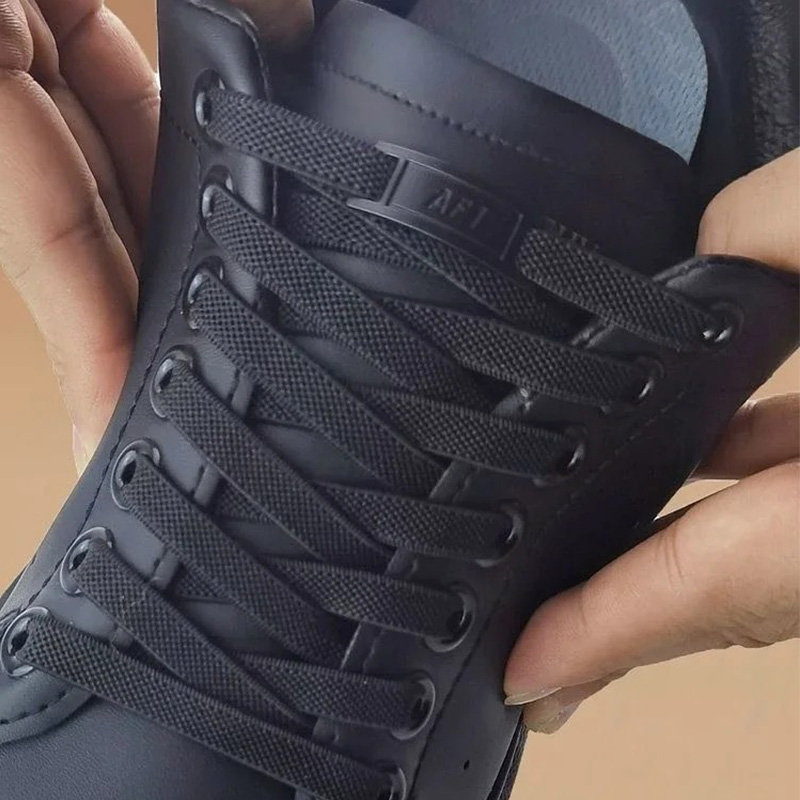 Sneaker Care Accessories - เชือกรองเท้าแบบไม่ต้องผูก หัวเข็มขัดโลหะโค้ง เชือกยางยืดสำหรับรองเท้าผ้าใบ AF1 เด็กและผู้ใหญ่ ขนาด