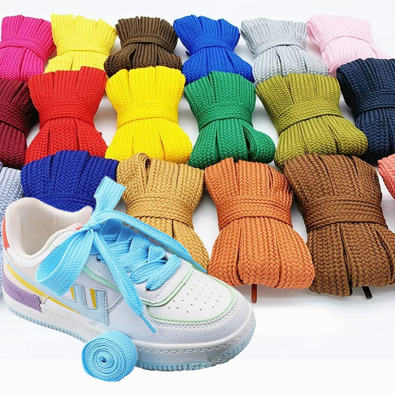 Sneaker Care Accessories - 1 คู่ 2 ซม.แฟชั่นใหม่เชือกฝ้ายแบนเชือกผูกรองเท้ารองเท้าผ้าใบคลาสสิกเชือกผูกรองเท้าผู้ชายผู้หญิงรองเท้าแฟชั่นอุปกรณ์เสริม