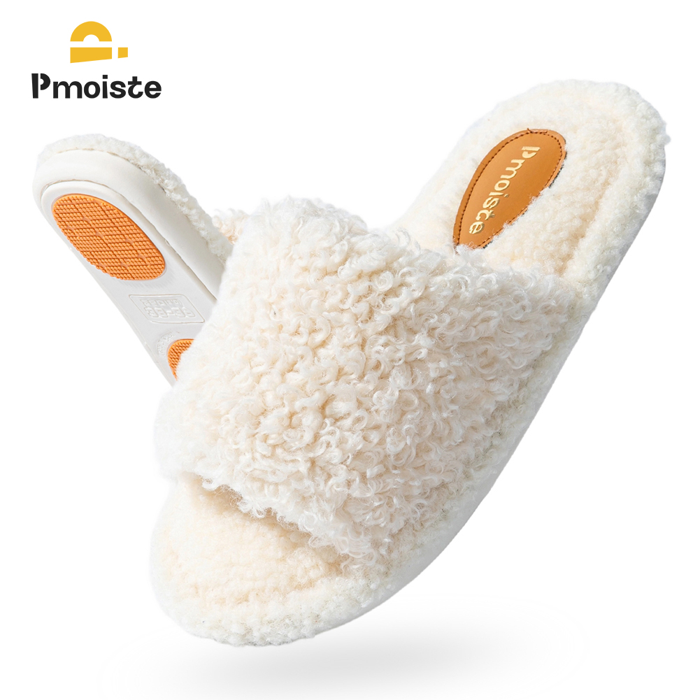 Insole Memory Foam - รองเท้าแตะในบ้าน Pmoiste Fuzzy สำหรับผู้หญิง สวมใส่สบาย นุ่ม