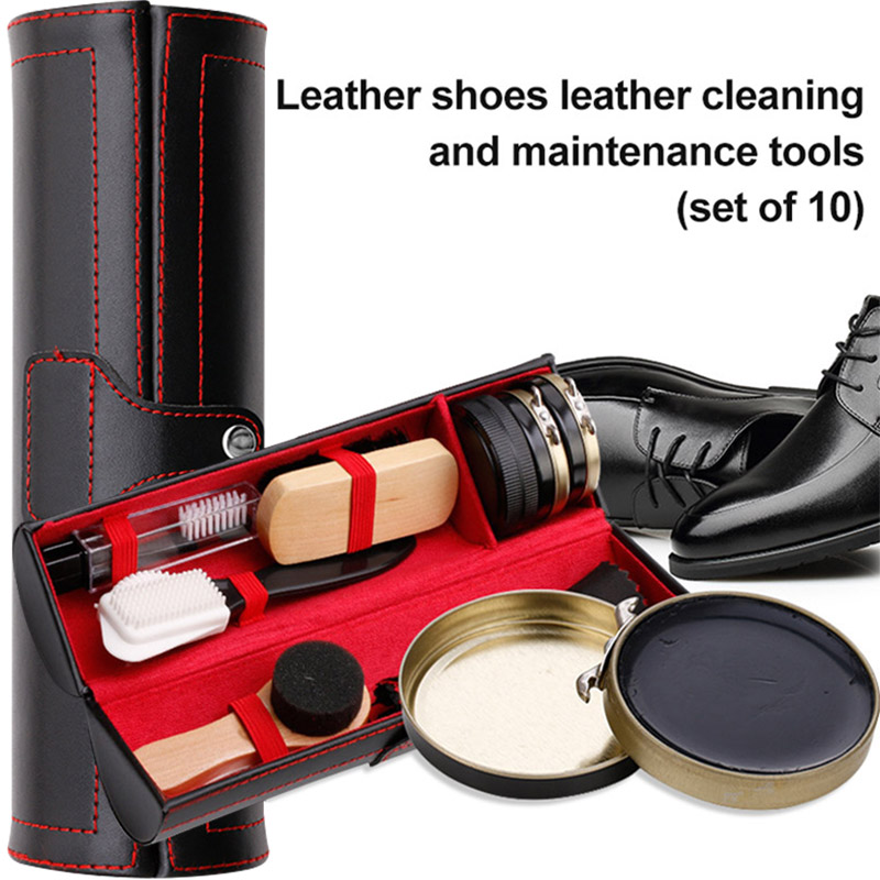 Sneaker Shoe Care Kit - ชุดอุปกรณ์ขัดรองเท้าหนัง 1 ชุด พร้อมแปรงทำความสะอาด ช่วยให้รองเท้าหนังเงางามสะอาด อุปกรณ์ดูแลรองเท้าหนังแบบพกพา