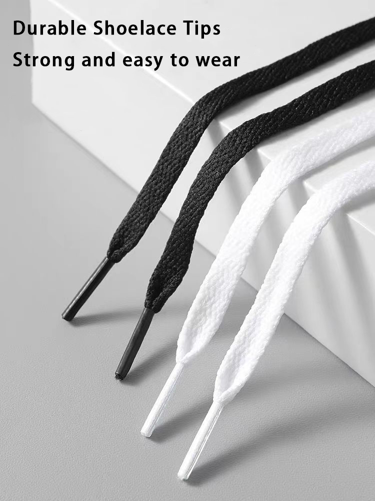 เชือกผูกรองเท้าแบบแบนสีดำขาวคล - Sneaker Care Accessories บทวิจารณ์และราคา