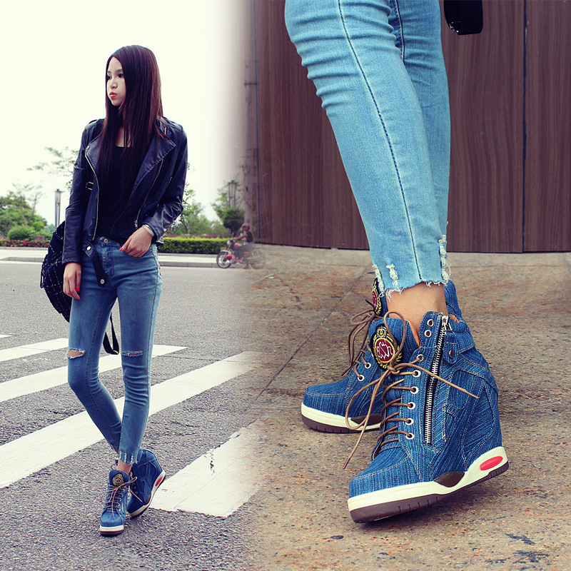 ผู้หญิงขนาดใหญ่ DENIM Wedges ร - Sneaker Zone บทวิจารณ์และราคา