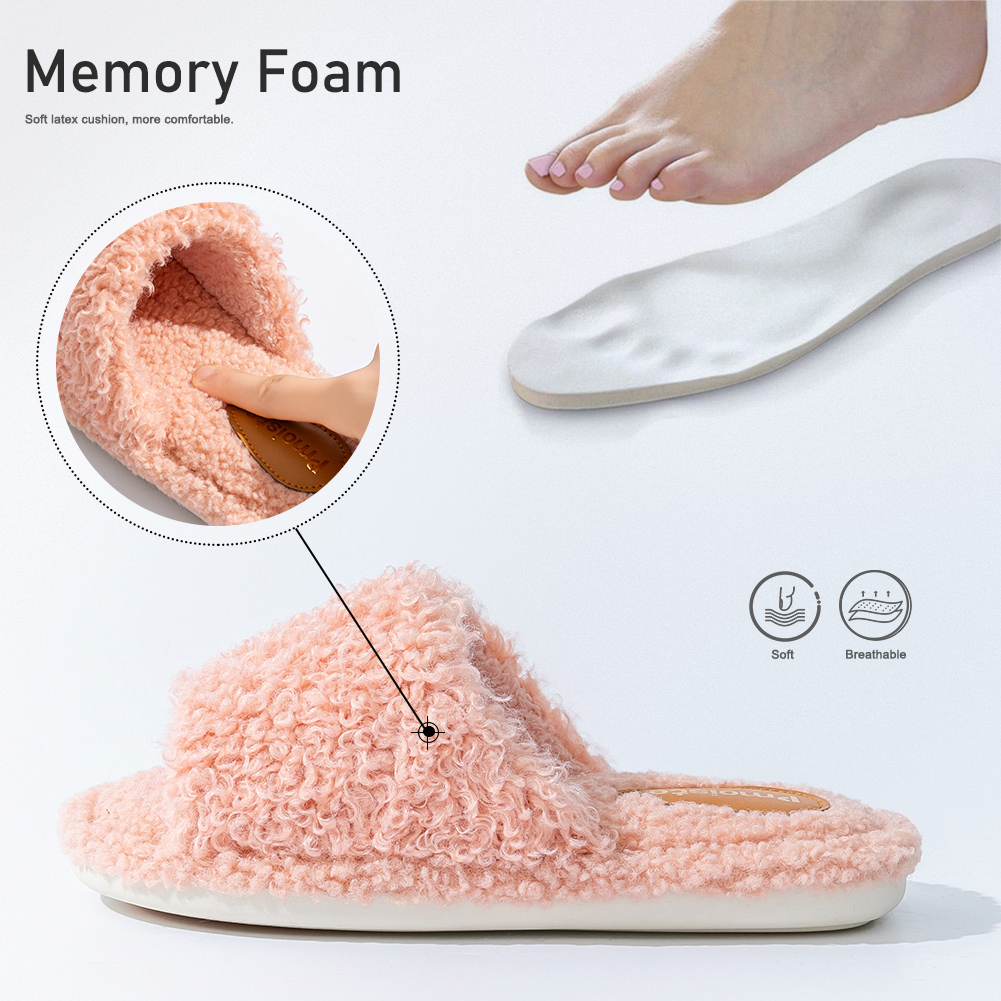 รองเท้าแตะในบ้าน Pmoiste Fuzzy - Insole Memory Foam บทวิจารณ์และราคา